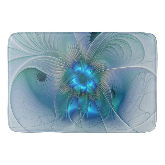 Stehende Räumlichkeiten, Abstraktes türkisfarbenes Badematte (Vorderseite)