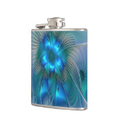 Stehende Räumlichkeiten, Abstraktes türkisfarbenes Flachmann (Links)