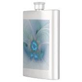 Stehende Räumlichkeiten, Abstraktes türkisfarbenes Flachmann (Links)