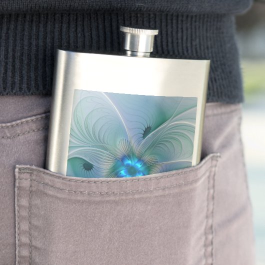 Stehende Räumlichkeiten, Abstraktes türkisfarbenes Flachmann (Beispiel)