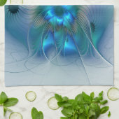 Stehende Räumlichkeiten, Abstraktes türkisfarbenes Geschirrtuch (Gefaltet)