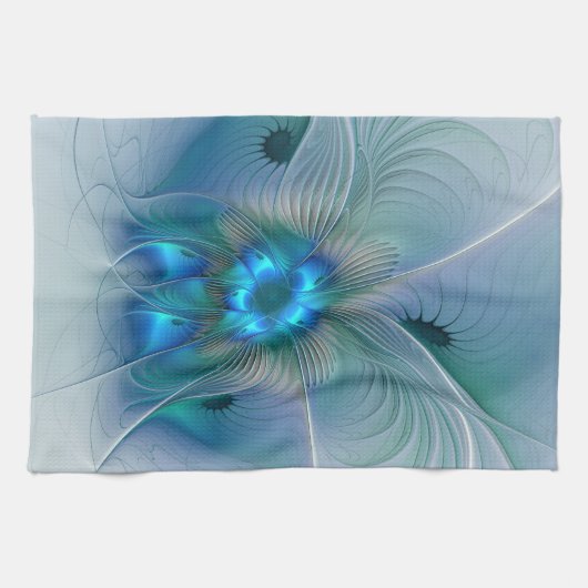 Stehende Räumlichkeiten, Abstraktes türkisfarbenes Geschirrtuch (Horizontal)