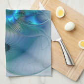 Stehende Räumlichkeiten, Abstraktes türkisfarbenes Geschirrtuch (Viertel Falte)