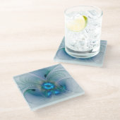 Stehende Räumlichkeiten, Abstraktes türkisfarbenes Glasuntersetzer (Schrägansicht)