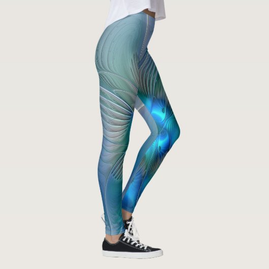 Stehende Räumlichkeiten, Abstraktes türkisfarbenes Leggings (Rechts)