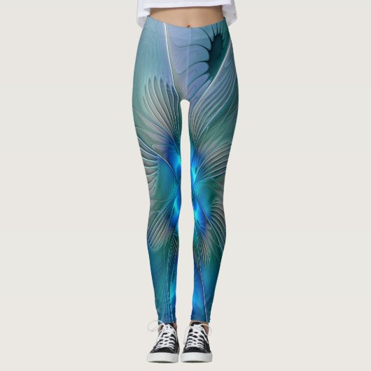 Stehende Räumlichkeiten, Abstraktes türkisfarbenes Leggings (Vorderseite)