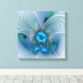 Stehende Räumlichkeiten, Abstraktes türkisfarbenes Leinwanddruck (Insitu (Holzboden))