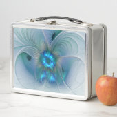 Stehende Räumlichkeiten, Abstraktes türkisfarbenes Metall Lunch Box (Beispiel)