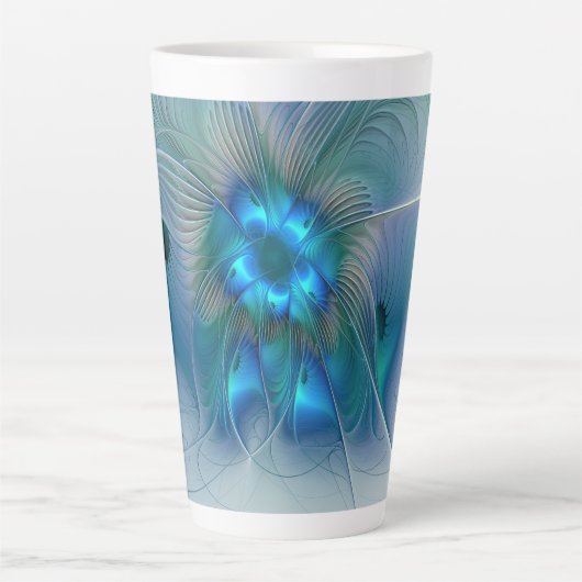 Stehende Räumlichkeiten, Abstraktes türkisfarbenes Milchtasse (Vorderseite)