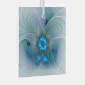 Stehende Räumlichkeiten, Abstraktes türkisfarbenes Ornament Aus Glas (Vorderseite Rechts)