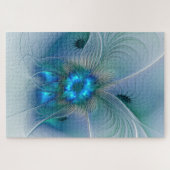 Stehende Räumlichkeiten, Abstraktes türkisfarbenes Puzzle (Horizontal)