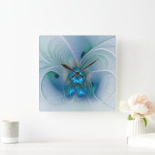 Stehende Räumlichkeiten, Abstraktes türkisfarbenes Quadratische Wanduhr (Zuhause)