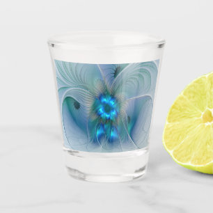 Stehende Räumlichkeiten, Abstraktes türkisfarbenes Schnapsglas