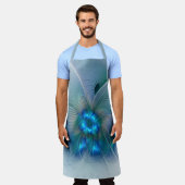 Stehende Räumlichkeiten, Abstraktes türkisfarbenes Schürze (Getragen)