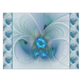 Stehende Räumlichkeiten, Abstraktes türkisfarbenes Tischdecke