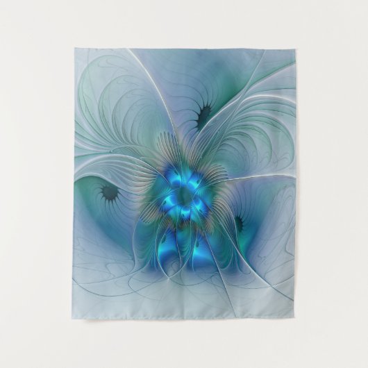 Stehende Räumlichkeiten, Abstraktes türkisfarbenes Wandteppich (Vorderseite)