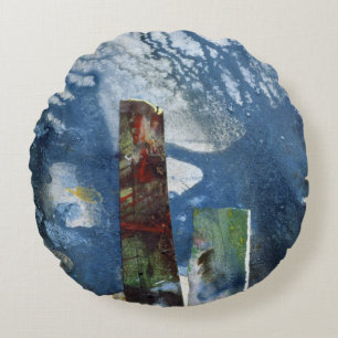 Stehende Steine II Rundes Kissen