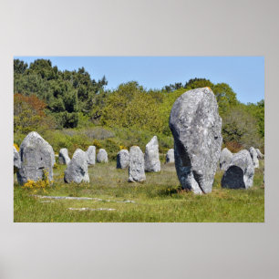 Stehende Steine in Carnac, Frankreich Poster