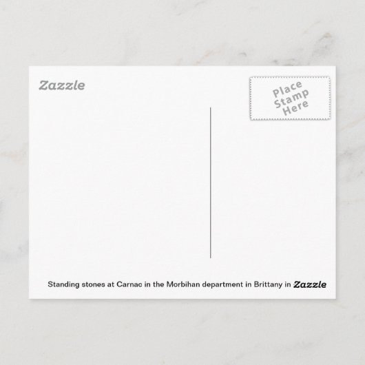 Stehende Steine in Carnac, Frankreich Postkarte (Rückseite)