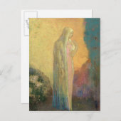 Stehende verschleierte Frau Postkarte (Vorne/Hinten)