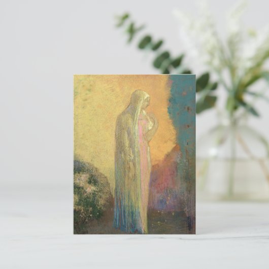 Stehende verschleierte Frau Postkarte (Stehend Vorderseite)