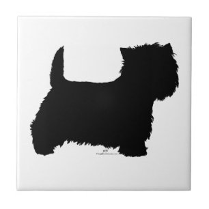 Stehende Westie-Silhouette Fliese