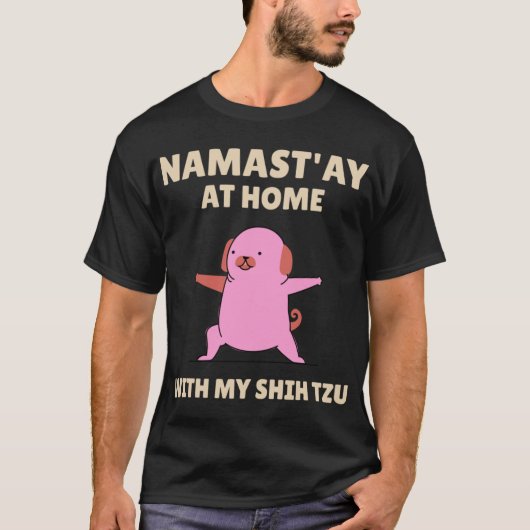 stehende Yoga-Hundemädchen T-Shirt (Vorderseite)