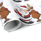 Stehender Arm Sankt und des Rens im Arm Geschenkpapier (Rolleneckpunkt)