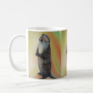 Stehender Fluss Otter Malerei Kaffeetasse