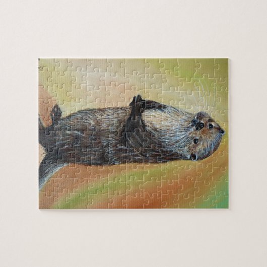 Stehender Fluss Otter Malerei Puzzle (Horizontal)