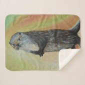 Stehender Fluss Otter Malerei Sherpadecke (Vorderseite (Horizontal))