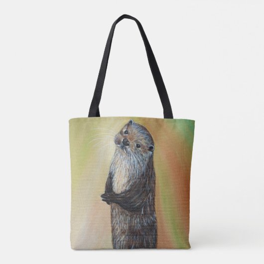 Stehender Fluss Otter Malerei Tasche (Rückseite)