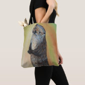 Stehender Fluss Otter Malerei Tasche (Von Nahem)