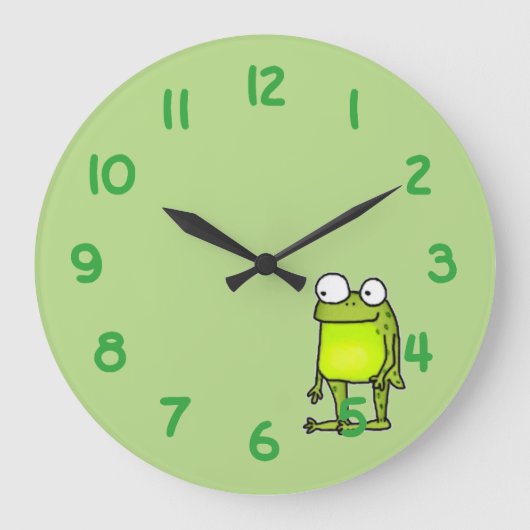 Stehender Frosch Große Wanduhr (Vorderseite)
