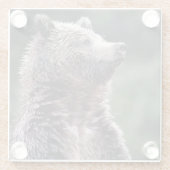Stehender Grizzly-Bär Glasuntersetzer (Rückseite)
