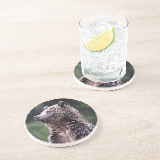 Stehender Grizzly-Bär Untersetzer (Seite)