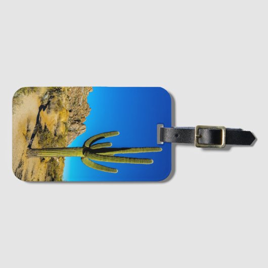 Stehender Kaktus Gepäckanhänger (Vorderseite (Horizontal))