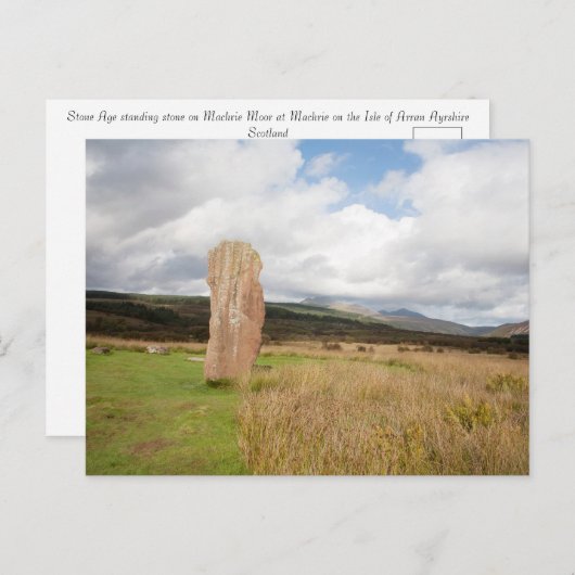 Stehender Stein Machrie Moor Postkarte (Vorne/Hinten)
