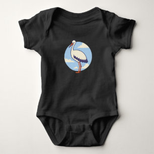 Stehender Storch Baby Strampler