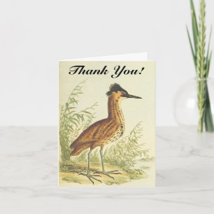 Stehender Vogel, Vintage-Look, "Danke!" Postkarte