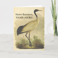 Stehender Vogel, Vintager Geburtstagskarte