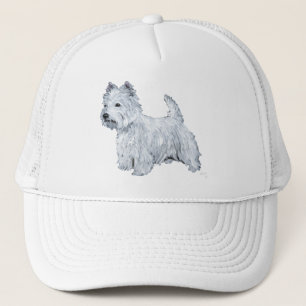 Stehender Westhochland-weißer Terrier Truckerkappe
