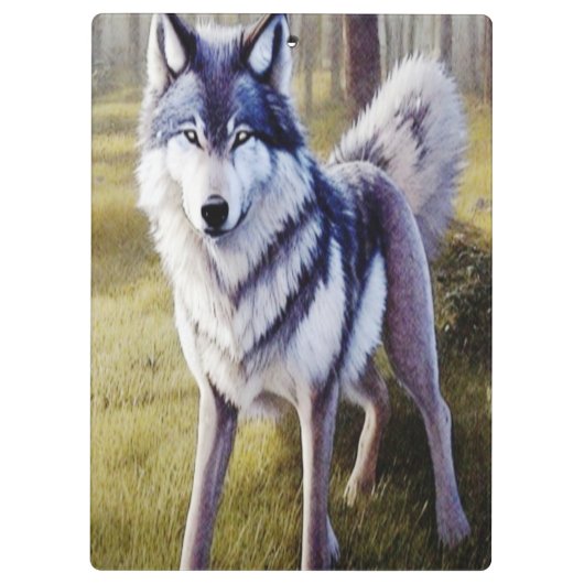 Stehender Wolf Klemmbrett (Rückseite)