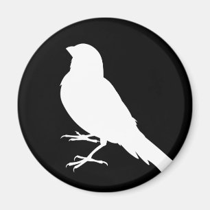 Stehender zitronengelber Vogel Magnet
