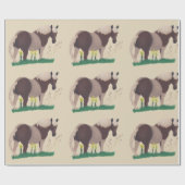 Stehendes Aussehen des Pferdes, Grasstreifen Geschenkpapier (Flach)