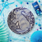 Stehendes Blau- und Weißkaninchen-Papierplatte Pappteller (Party)