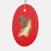 Stehendes braunes Eichhörnchen doppelseitig Keramik Ornament (Links)