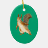 Stehendes braunes Eichhörnchen doppelseitig Keramik Ornament (Hinten)