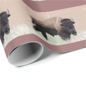 Stehendes Buffalo Brown Dark Beige Wrap Paper Geschenkpapier (Rolleneckpunkt)