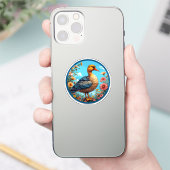Stehendes Duck Amid  Blume Aufkleber (Telefon)